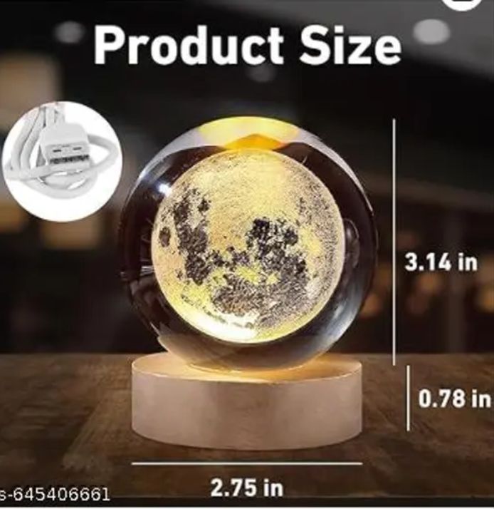 3D Crystal Moon Lamp